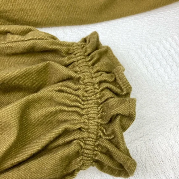 Madewell Dress Flannel Lucie V-Neck Smocked Mini Dress Weathered Olive Size 2X - Picture 11 of 16